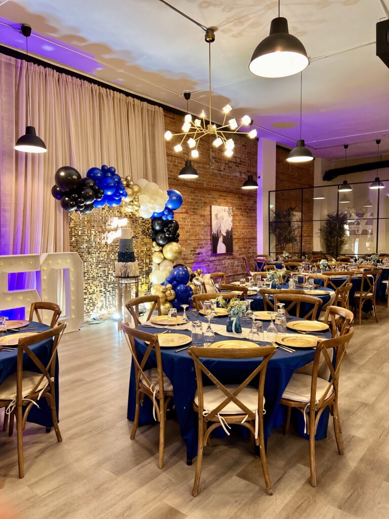 Elegant interior setup at Lvx Event Space